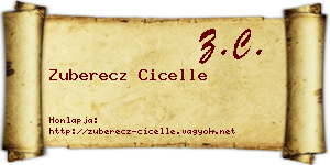 Zuberecz Cicelle névjegykártya